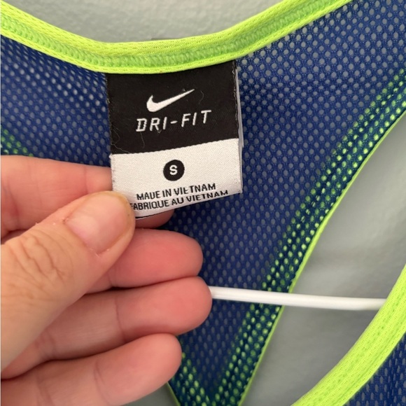 Nike Dry Fit RacerBack Tank top. Small, Teal, blue and yellow. Mesh at top. - Picture 2 of 5